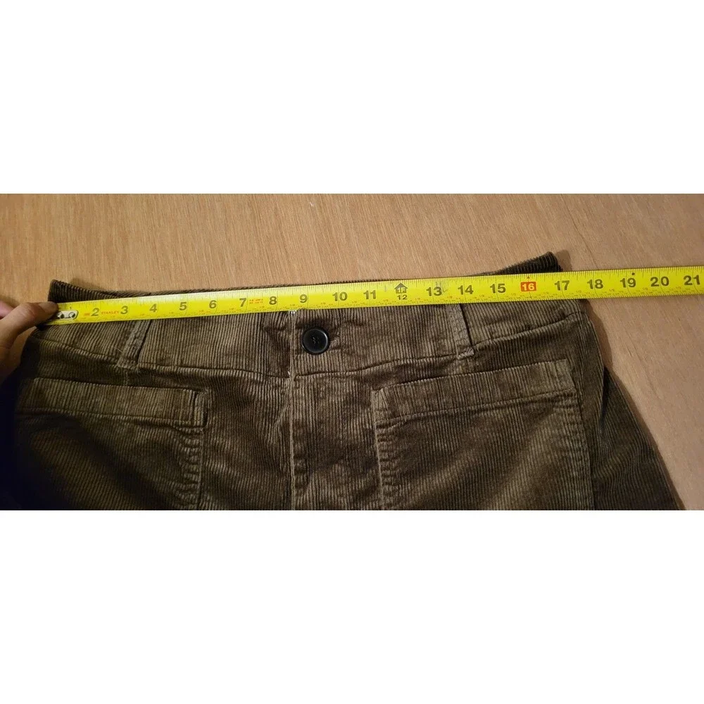 Anthropologie Maeve The Colette Wide Leg Velvet Corduroy Brown Pants 34 Women's - Picture 14 of 15